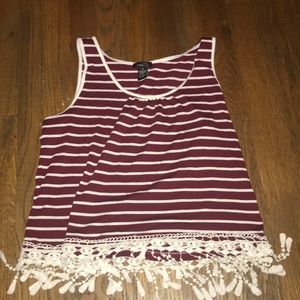 striped cropped tank top